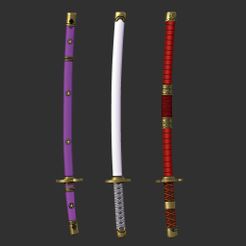 ll AA VA\VA\| NOs Were ie eas v \—r Fichier STL Épées Roronoa Zoro・Objet imprimable en 3D à télécharger