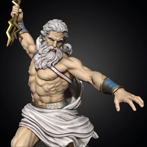 🏛️ Zeus 3D Printable Statue – Greek Mythology Collectible