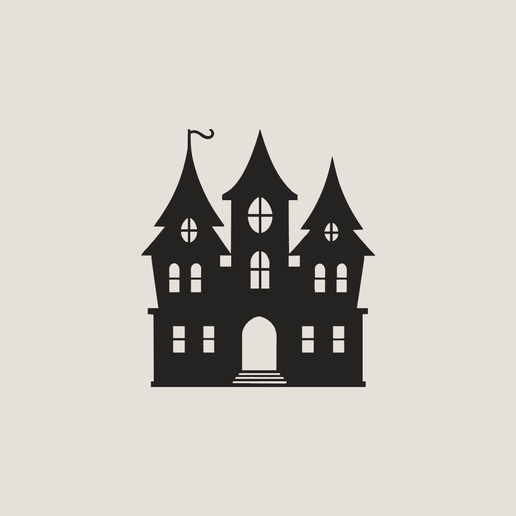 Spooky Haunted Mansion Silhouette Wall Art