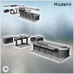 1-PREM.jpg Set für modernen Busbahnhof mit Passagierterminal, Haltestellenvorzelt und Fahrzeuggarage (27) - Modern WW2 WW1 Weltkrieg Diaroma Wargaming RPG Mini Hobby