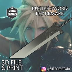 3D FILE oa % to] aay NT 7 Me ONC 07 Care). STL file BUSTER SWORD FF7 REMAKE・3D print design to download