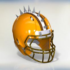 Untitled22.jpg Archivo STL CASCO DE FÚTBOL AMERICANO - MOHAWK PUNK・Modelo para descargar y imprimir en 3D