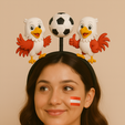 Austria1.png Austria Fan Headband - Double Eagle Mascot Edition | Soccer Spirit Accessory | 3D Printable Headwear for World Cup 2026