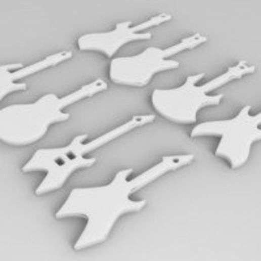 Guitar Keychains 3D model