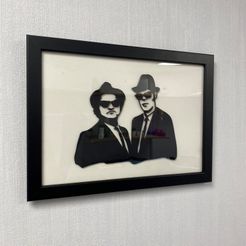 IMG_6547.jpeg STL file Silhouette of the Blues Brothers for frame・Template to download and 3D print, Gloup