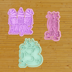 2.png Archivo STL Cortantes de nuevo año 2023 cutter cookie・Modelo imprimible en 3D para descargar