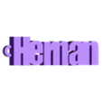 hernan.stl PACK OF NAME KEY RINGS (100 NAMES) VOLUME 2