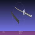 Katana-sword-(10).jpg Weapon Katana Sword OBJ STL FBX 3d model Design in Solidworks 3D model