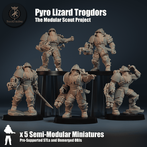 Modular Scout Pyro Lizard Trogdors - Presupported