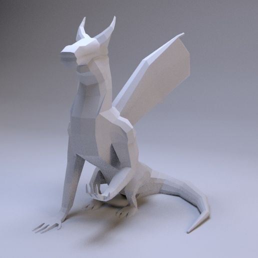 Download STL file Low Poly Dragon • 3D printing model ・ Cults