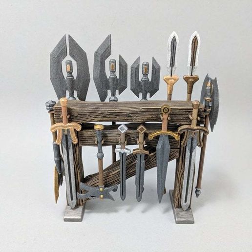 Action Figure Weapon Rack 3D model