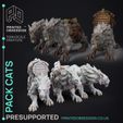 pack-cats-1.jpg Trader and Cats - Tabaxi Caravan - PRESUPPORTED - Illustrated and Stats - 32mm scale
