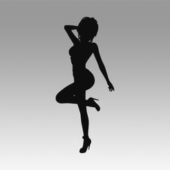 1.jpg Archivo STL Logotipo de la chica・Modelo de impresora 3D para descargar, Dufe