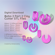 Cover-7.png Boho 2 Part 2 Clay Cutter - Art Deco STL Digital File Download- 12 sizes and 2 Earring Cutter Versions, cookie cutter
