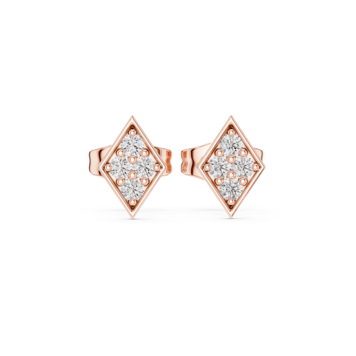 Four-Stone Diamond-Shaped Geometric Stud Earrings 3D Model
