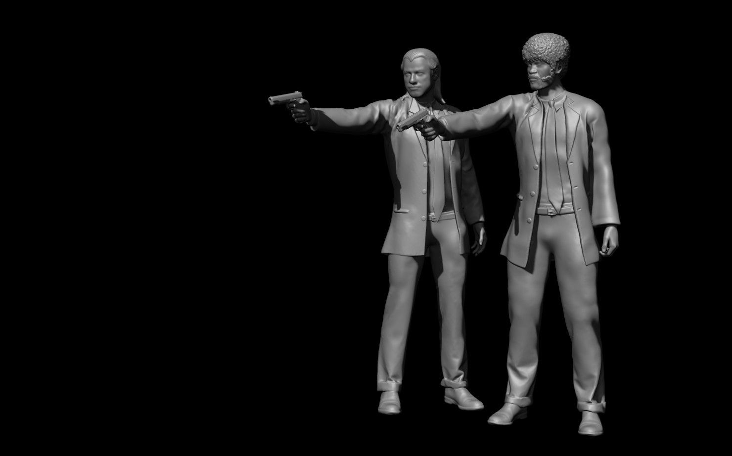 001.jpg Archivo STL gratis Pulp Fiction - Vincent Vega y Jules Winnfield・Modelo de impresión 3D para descargar, Snorri