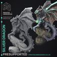 Silver-Dragon-1.jpg Dragon Hoard - 21 Models -  PRESUPPORTED - Illustrated and Stats - 32mm scale