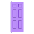 Door.STL 1/12 Hinged dollhouse front door (Hinged model No.16) + Detailed door frame