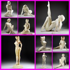Packs-10-items-NSFW-miniature-nude-statue.jpg Файл STL 10 моделей NSFW миниатюрные обнаженные статуи Пакеты・Шаблон для 3D-печати для загрузки