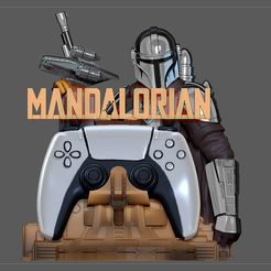 7.jpg STL-Datei MANDALORIAN PS5 PS4 CONTROLLER HALTER MODELL STARWARS DISNEY・3D-druckbares Design zum Herunterladen