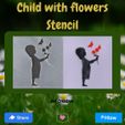 Child-with-flowers-Stencil.jpg Child with flowers Stencil