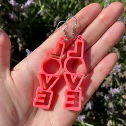 11.jpeg Free 3MF file LOVE Earrings・3D printing idea to download