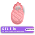 Pineapple-cookie-cutter-10.png Pineapple  COOKIE CUTTER - SUMMER TROPICAL COOKIE CUTTER STL FILE