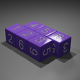 Purple-Bevelled-D6-Numbers-1-6-Display-4.png Dice with Numbers (Bevelled Edge)
