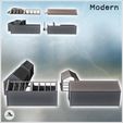 3.jpg Set of four cinder block buildings with a roofed canopy (12) - Modern WW2 WW1 World War Diaroma Wargaming RPG Mini Hobby