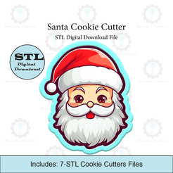 Etsy-Listing-Template-STL.png 3D file Santa Cookie Cutter | STL File・3D print object to download