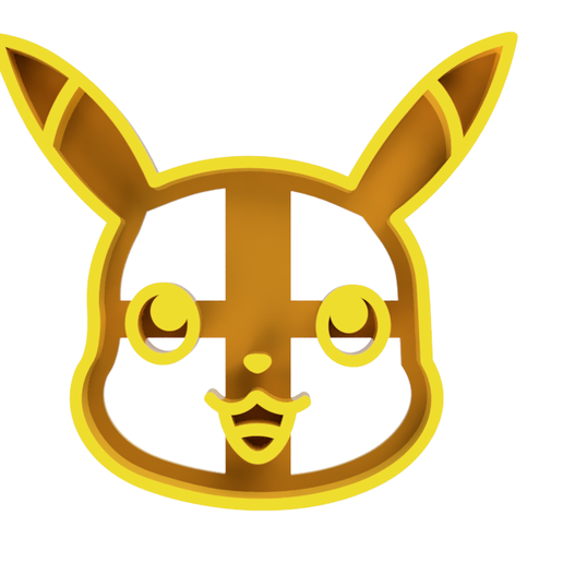 cookie cutter pikachu, pokemon, fondant, cookie, cake 3D model