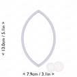 almond~4.75in-cm-inch-top.png Almond Cookie Cutter 4.75in / 12.1cm