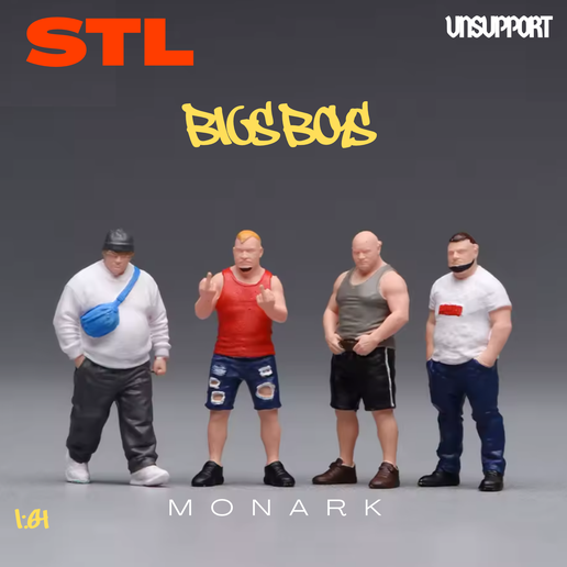 BIGS BOYS 1:64 – Set de 4 Figuras Urbanas STL