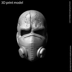 Skull_with_mask_vol2_1.jpg 3D-Datei Schädel mit Maske vol2 Bas-Relief・Design zum Herunterladen und 3D-Drucken