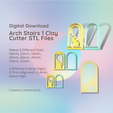 Cover-7.png Arch Stairs 1 Clay Cutter - Vacation STL Digital File Download- 8 sizes and 2 Earring Cutter Versions, cookie cutter