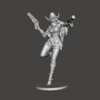 cybercowgirl1.jpg CYBER COWGIRL MODELO EM MINIATURA PARA JOGOS DE FICÇÃO CIENTÍFICA RPG DND
