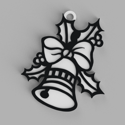 tinker.png Bell with Bow Christmas Ornament, key ring - pendant - pendant - earring