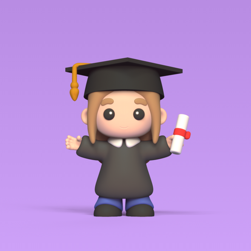 3D file Girl Graduate 👧 ・3D printer model to download・Cults