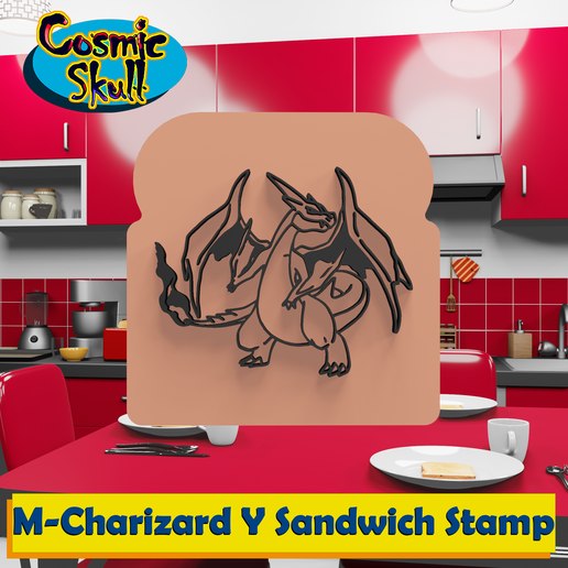 Mega-Charizard Y Sandwich Stamp 3D model