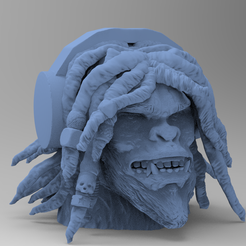 untitled.30.png Free STL file Gorilla with Headphone・3D printable object to download