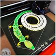 007.jpg STL file Articulated Long-Tailed Lizard - 114 cm (44in) Super long print-in-place・Design to download and 3D print