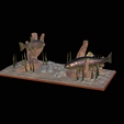 pstruh-podstavec-2-1.png two rainbow trout scenery in underwather for 3d print detailed texture