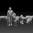 5568.jpg shepherd and sheep 3D print model