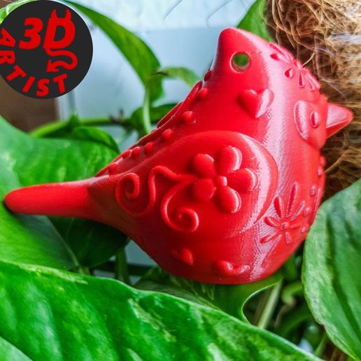 Bird Cardinal Figurine Set 4 versions 3D model