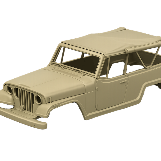 1971 Jeep Commando soft top, rolled up, hollow body, rc crawler, truck, scale model.