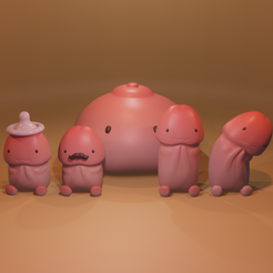 Pack.png STL-Datei Sammlung Ochinchin Cute Figure/ Penis Cute Figure + ChiChi Free Figure・3D-druckbare Vorlage zum herunterladen