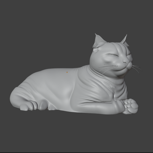 Cozy Sleepy Cat Figurine STL