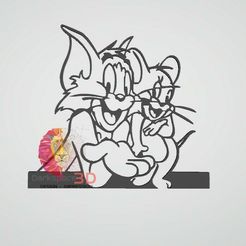 tomjerry.jpg STL file tom&jerry wall art・3D printing model to download, Darkspace