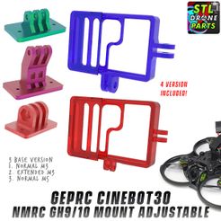 GEPRC-Cinebot30-NamelessRC-Naked-GH10-1.jpg STL-Datei GEPRC Cinebot30 Rahmen NamelessRC Naked Gopro Hero 9/10/11 Halterung・Modell zum Herunterladen und 3D-Drucken