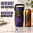ChatGPT-Image-9-Agu-2026-13_27_35.png Werewolf Can Dispenser – 12 Oz Slim Can Holder STL 3MF | Wolf Halloween Drink Cooler | Multicolor 3D Print